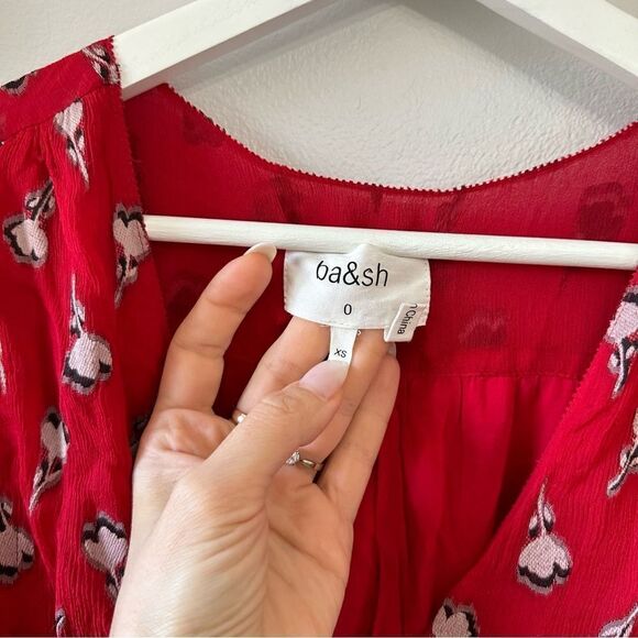 BA&SH Madonna Fil  Coupé Silk-Blend Georgette Maxi Wrap Dress - Picture 5 of 8